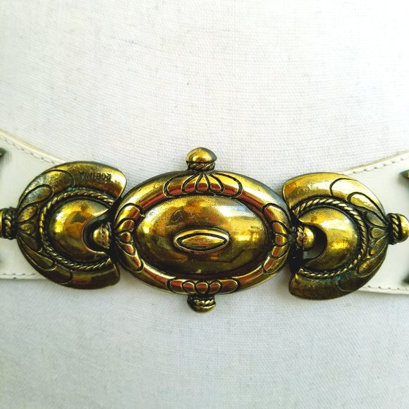 Vero Vitello Italian Leather Belt Size 34 Vintage G14 main image 7